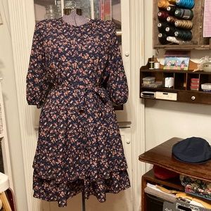 2208 eShakti floral dress w/ pockets and belt
